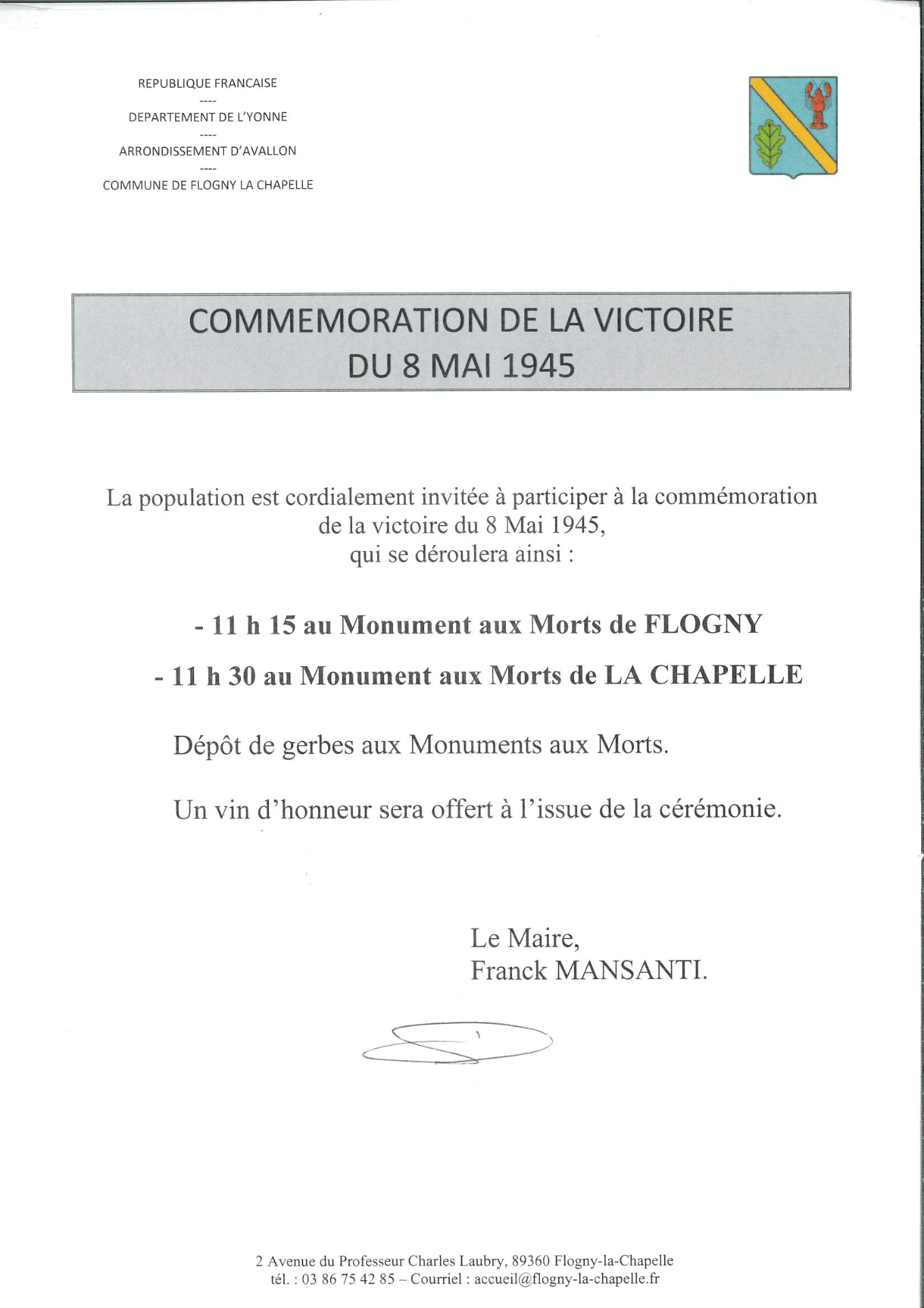 Commémoration du 8 mai 1945