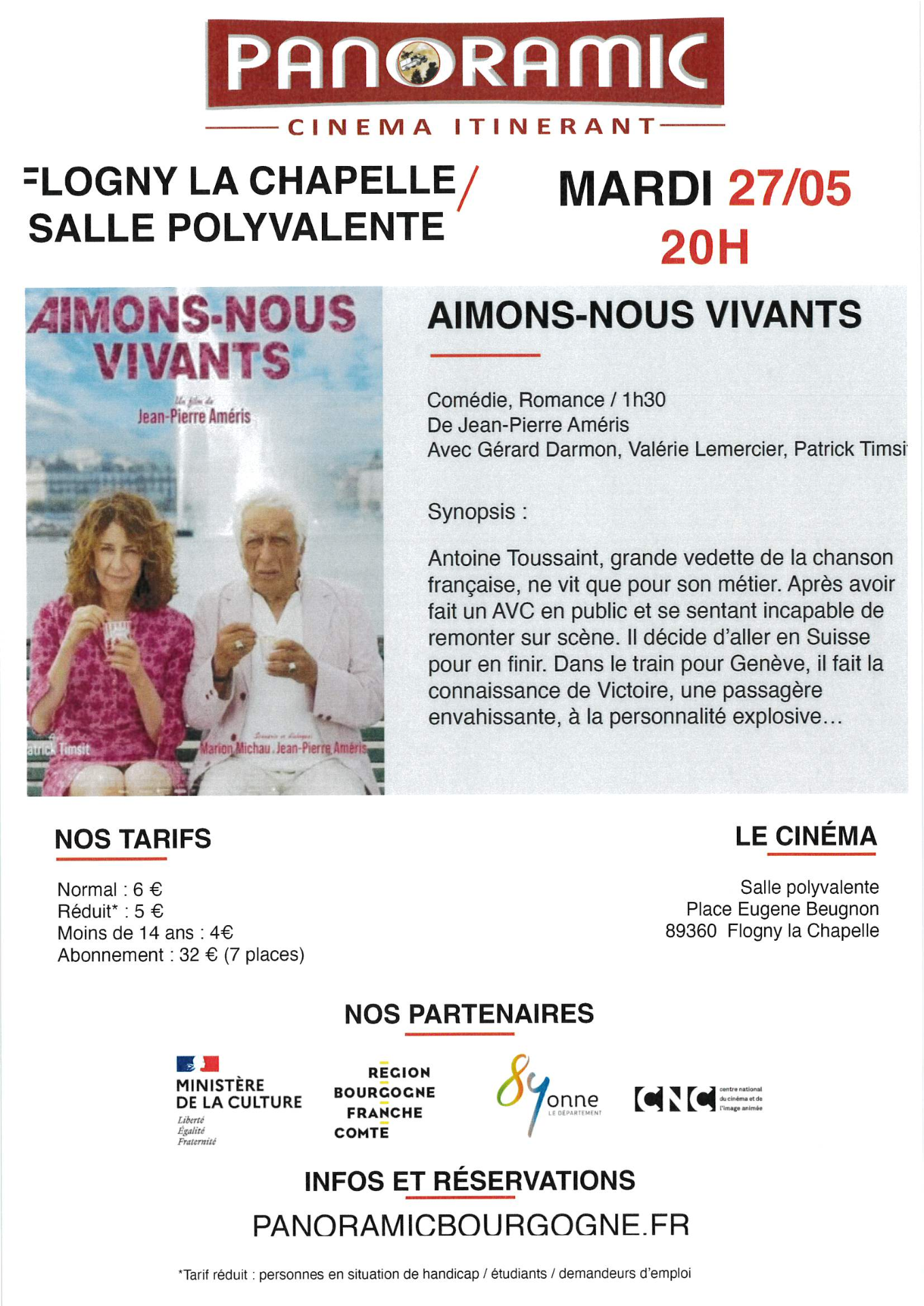 Cinéma le 27 mai à 20h à la salle polyvalente