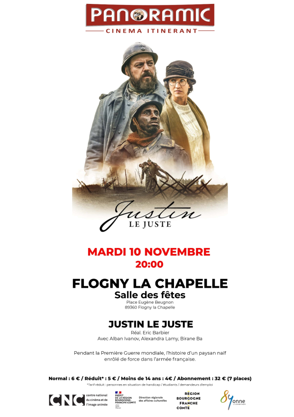 mardi 10 novembre à 20h à la salle polyvalente diffusion du film "Justin le juste".
