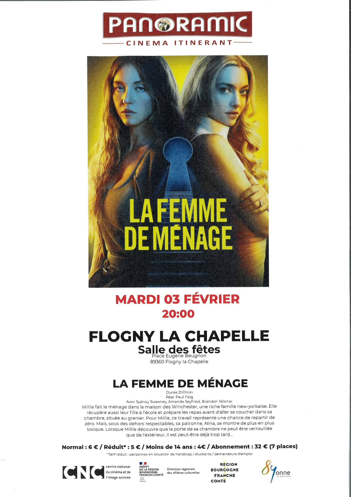 Soirée cinéma le 3 février "la femme de ménage"