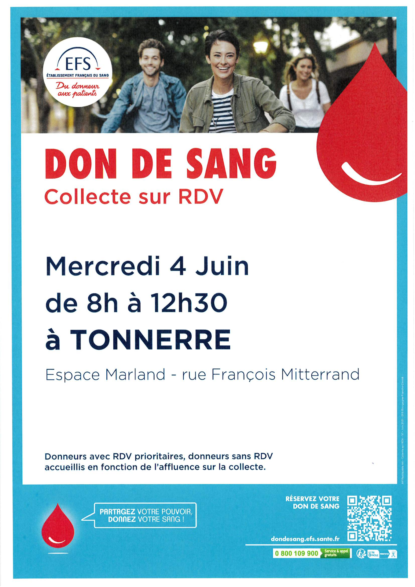 Don de sang le 4 juin