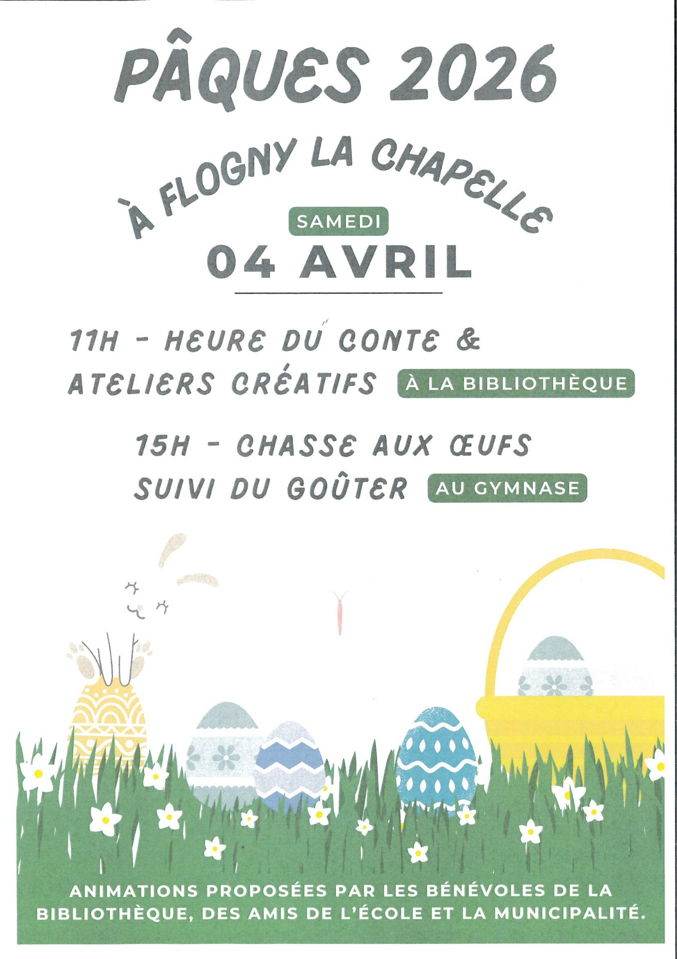 Pâques 2026 à FLOGNY LA CHAPELLE, le 4 avril