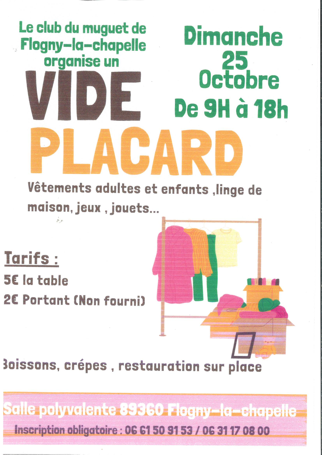 VIDE PLACARD le 25 octobre à la salle polyvalente